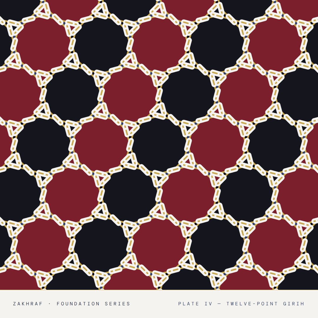 Plate IV - twelve-point girih with interlace on parchment
